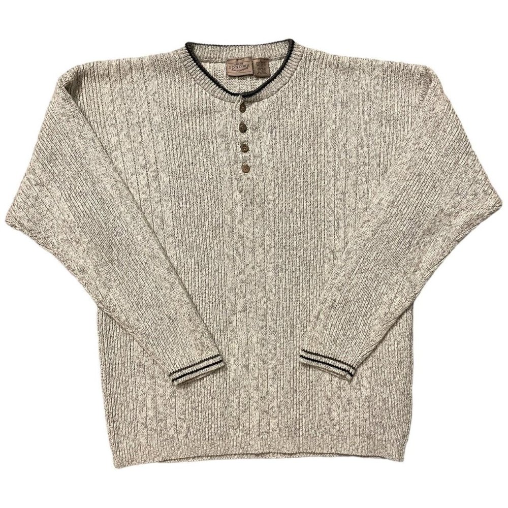 Vintage Sonoma Half Button Henley Sweater
